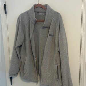 Columbia Light Gray Full-Zip Fleece Jacket